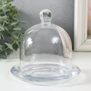 Стеклянный подсвечник на 1 свечу «Купол», прозрачный, 121212 см