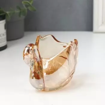 Подсвечник стекло на 1 свечу "Лебедь" карамель 10,5х7 см