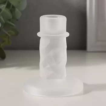 Стеклянный подсвечник на 1 свечу «Лёд», прозрачный, d=2 см, 8810 см