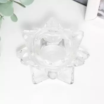 Подсвечник стекло на 1 свечу "Лотос" прозрачный 4,5х8,3х8,3 см