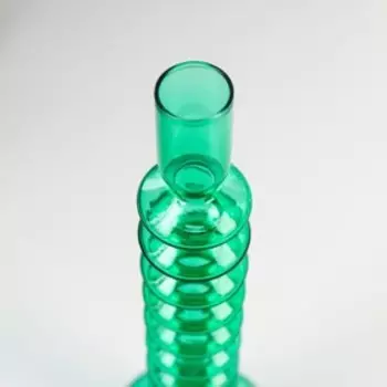 Подсвечник стекло на 1 свечу "Луаре" прозрачный зелёный 29х8,5х8,5 см