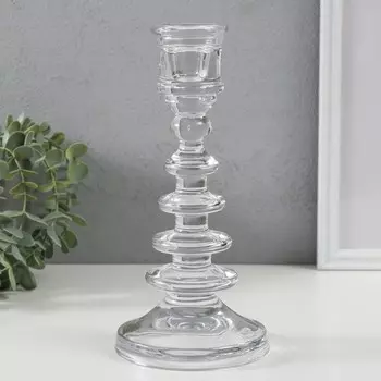 Стеклянный подсвечник на 1 свечу «Марсельеза», прозрачный, 10.510.525 см