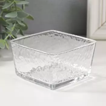 Стеклянный подсвечник на 1 свечу «Мятый квадрат», прозрачный, 995.5 см