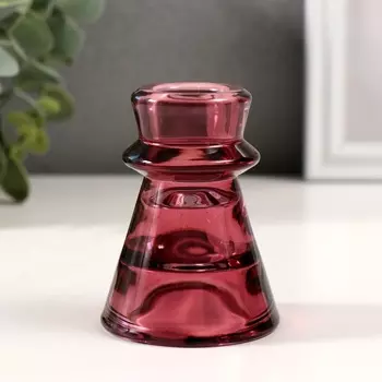 Стеклянный подсвечник на 1 свечу «Нео», прозрачный розовый, d=2.3 см, 667.5 см