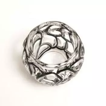 Подсвечник стекло на 1 свечу "Плавкий" прозрачный с чёрным 9х9х9 см