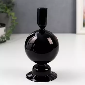 Стеклянный подсвечник на 1 свечу «Шарль», чёрный, 198.58.5 см