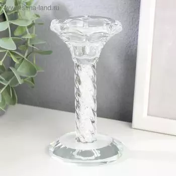 Стеклянный подсвечник на 1 свечу «Спираль», 12.577 см