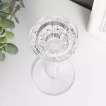 Стеклянный подсвечник на 1 свечу «Спираль», 1877 см