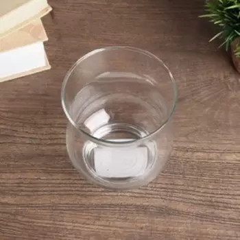 Подсвечник стекло на 1 свечу "Вазон" прозрачный 11,5х9х9см