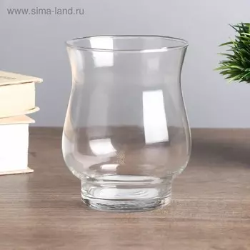 Подсвечник стекло на 1 свечу "Вазон" прозрачный 11,5х9х9см