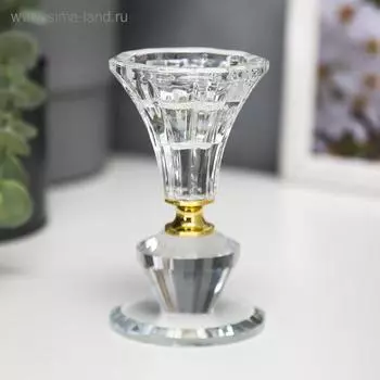 Стеклянный подсвечник на 1 свечу «Вазон с хрусталиком», 9.75.65.6 см