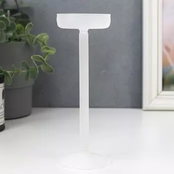 Подсвечник стекло на 1 свечу "Высокая ножка" белый d до 6 см 16,5х6х6 см