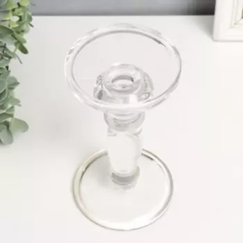 Стеклянный подсвечник на 1 свечу «Подиум», прозрачный, 20.51313 см