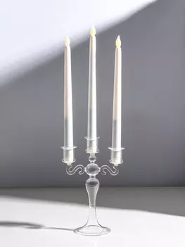 Подсвечник стекло "Версаль" прозрачный d=2.2 см 21х14х7.7 см