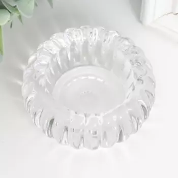 Подсвечник стекло "Виола" d-4,5 см прозрачный 7,5х7,5х3,5 см