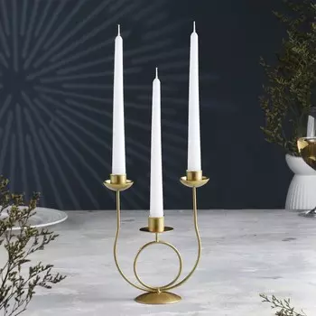 Подсвечник на 3 свечи «Канделябр. Трио», металл, 1718 см, под золото