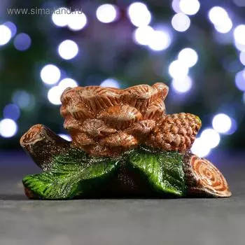 Подсвечник "Ветка с шишками" акрил, 10х5х6см
