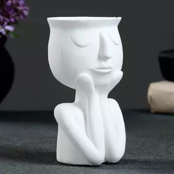 Подсвечник на 1 свечу «Винтаж», гипс, белый 14.7 см