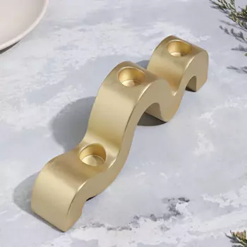 Подсвечник на 3 свечи «Волны» из гипса, 23.53.58 см, золото