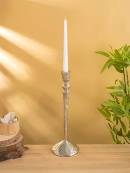Подсвечник «Вормик», 39 см, алюминий, серебро