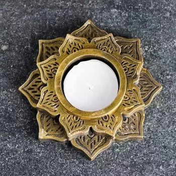 Подсвечник на 1 свечу «Восточный мотив», гипс, старое золото, 102 см