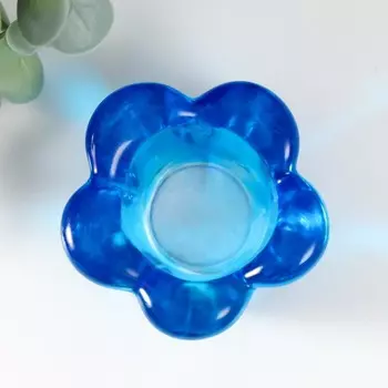 Подсвечник "ЖАСМИН" СИНИЙ 3,5х7,5 см, 40мл