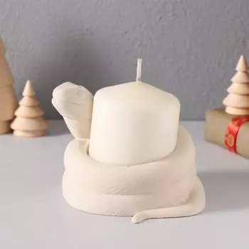 Подсвечник "Змея" крученая 9х10х8 см белый