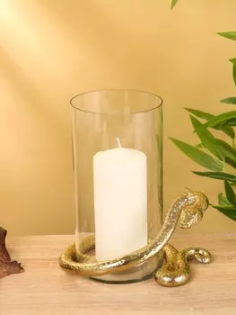 Подсвечник "Золотой полоз" алюминий 21х20х15,5 см