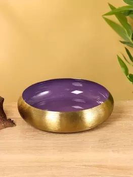 Подсвечник золотой с фиолетовым покрытием, 18185 см