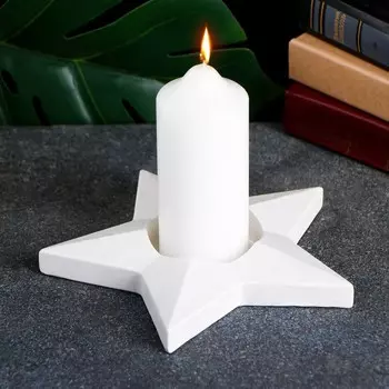 Подсвечник "Звезда большая" перламутр, 16х2см