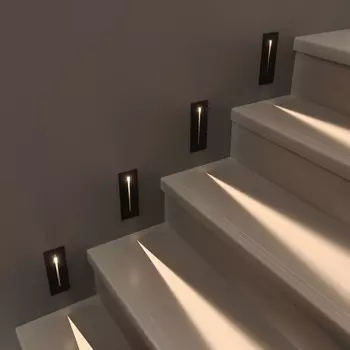 Подсветка для лестниц Elektrostandard, Step 8 LED 2.5 Вт, 51x50x135 мм, IP65, цвет чёрный