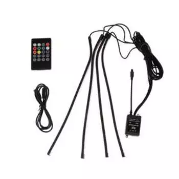 Подсветка салона 18 LED-5050, 32 см, пульт, светомузыка, мультисвет RGB, 4 шт