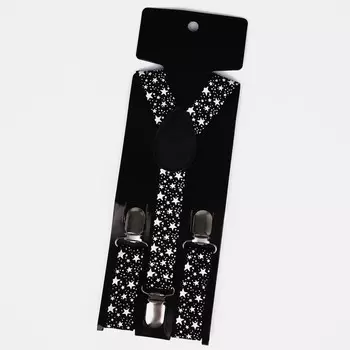 Подтяжки детские, ширина 2.5 см, цвет чёрный/белый