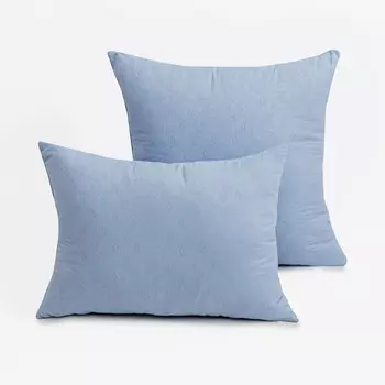 Подушка 50х70см, голубой, файбер, микрофибра, 100% полиэстер