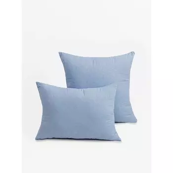 Подушка 70х70см, голубой, файбер, микрофибра, 100% полиэстер