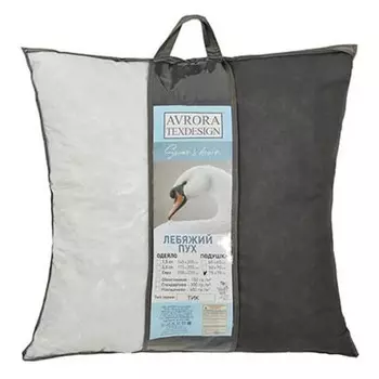 Подушка АврораТексДизайн «Лебяжий пух», чехол тик, размер 70х70 см, цвет МИКС