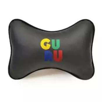 Подушка автомобильная, для шеи, экокожа "ГУРУ", черный
