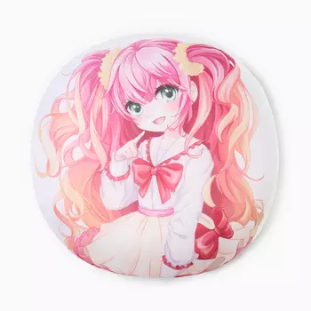 Подушка декоративная круглая «Девочки Аниме», 3838 см, микрофибра