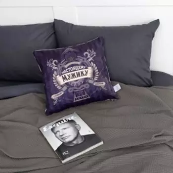 Подушка декоративная Этель «Настоящему мужчине», 40 40 см, велюр, п/э 100 %