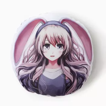 Подушка декоративная круглая «Этель. Девушка с ушками», d=30 см, габардин