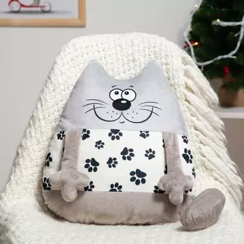 Подушка декоративная Морячок лапки 32х40см, плюш, холофайбер