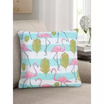 Подушка декоративная на молнии Flamingo, размер 40х40 см, цвет розовый