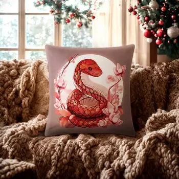 Подушка декоративная новогодняя «Этель. Огненная змея», 4040 см, велюр