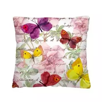 Подушка декоративная «Пёстрые бабочки», размер 40х40 см, полиэстер