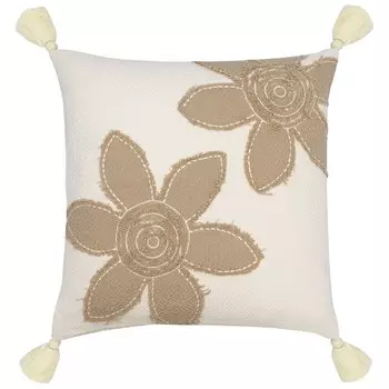 Подушка декоративная с аппликацией Flowers Ethnic, размер 45х45 см