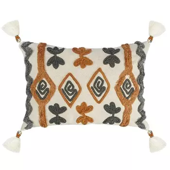 Подушка декоративная с бахромой и вышивкой Abstract play Ethnic, размер 30х45 см