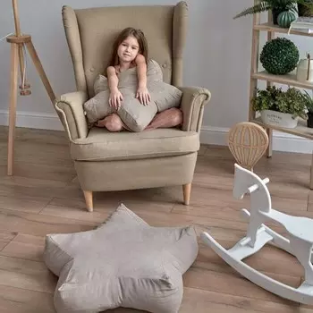 Подушка декоративная «Старс», размер 55х55х12 см, цвет светло-серый