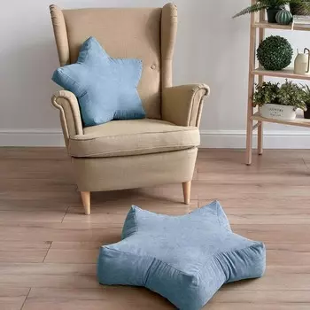 Подушка декоративная «Старс», размер 55х55х12 см, цвет голубой