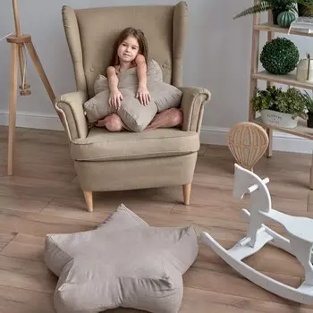 Подушка декоративная «Старс», размер 65х65х20 см, цвет светло-серый