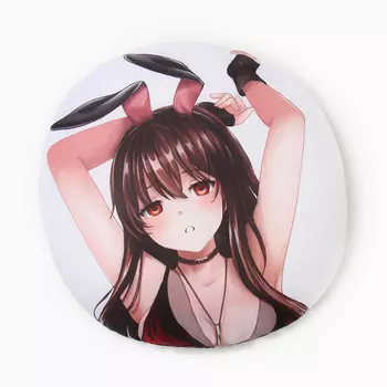 Подушка декоративная круглая «Зайка аниме», микрофибра